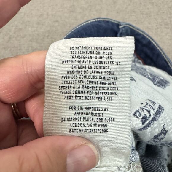 Anthro Pilcro Jeans Fit Stet Distressed Patch 28” Inseam Medium Wash Women 29 - Picture 5 of 8